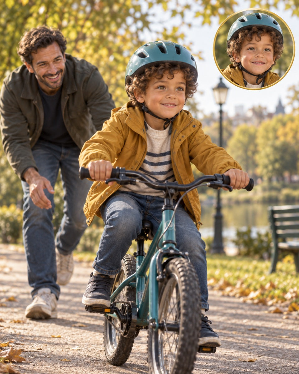 Couverture réaliste : apprendre à faire du vélo